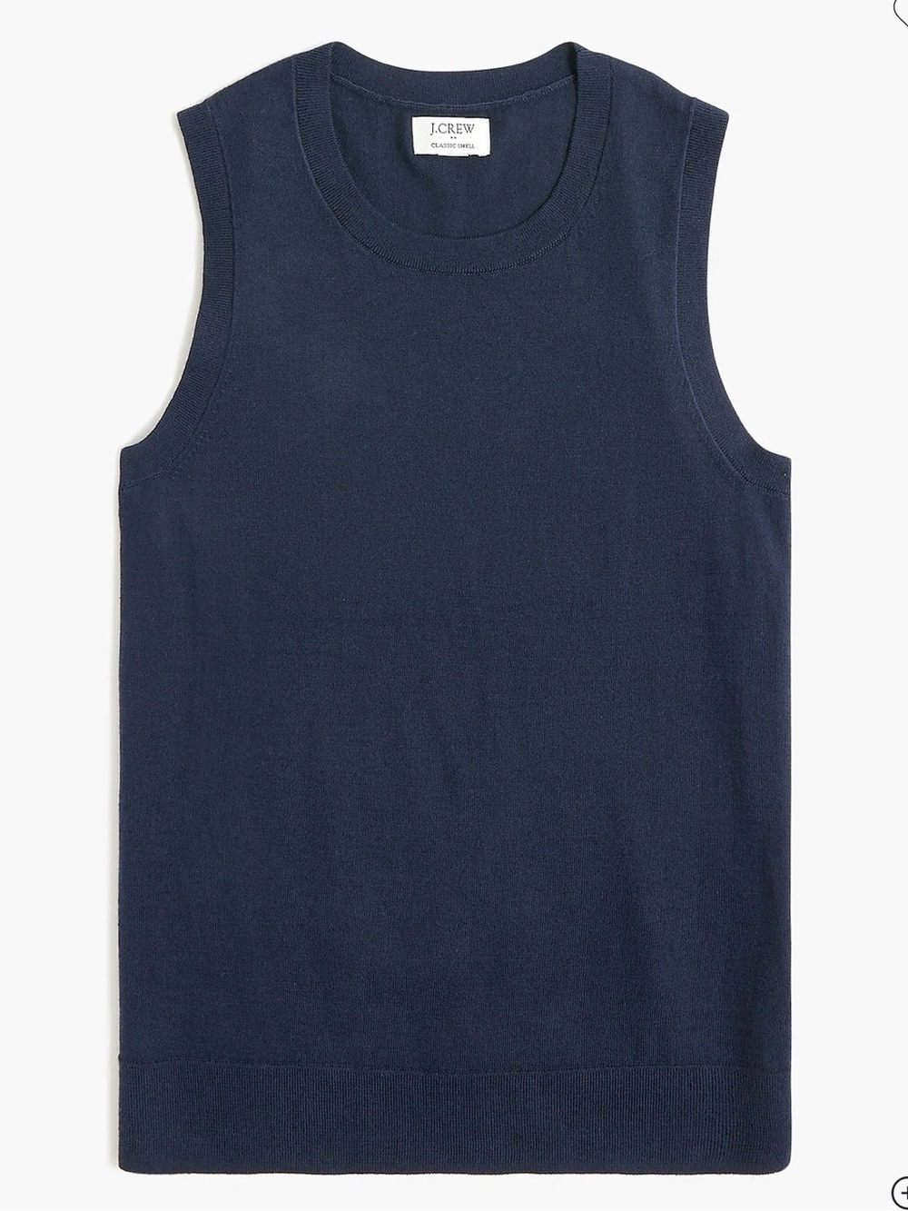 J. Crew Factory Navy Sleeveless Cotton Knit Tank